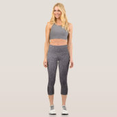 Silberschwarze Glitzer Capri Leggings (Vorderseite)