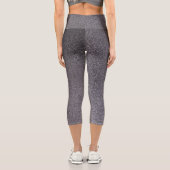 Silberschwarze Glitzer Capri Leggings (Rückseite)