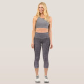 Silberschwarze Glitzer Capri Leggings (Vorderseite)