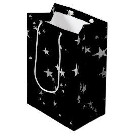 Silberschwarze Sterne Mittlere Geschenktüte