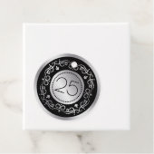 Silberschwarze Wirbel 25. Hochzeitstag Geschenkanhänger (Beispiel)