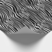 Silberschwarze Zebradrucke Geschenkpapier (Ecke)