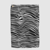 Silberschwarze Zebradrucke Golfhandtuch (Vorderseite)