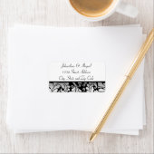 Silberschwarzer Damaskus-Muster Adressaufkleber (Insitu)