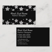 Silberschwarzer Glitzer sternt kundenspezifische V Visitenkarte (Vorne/Hinten)