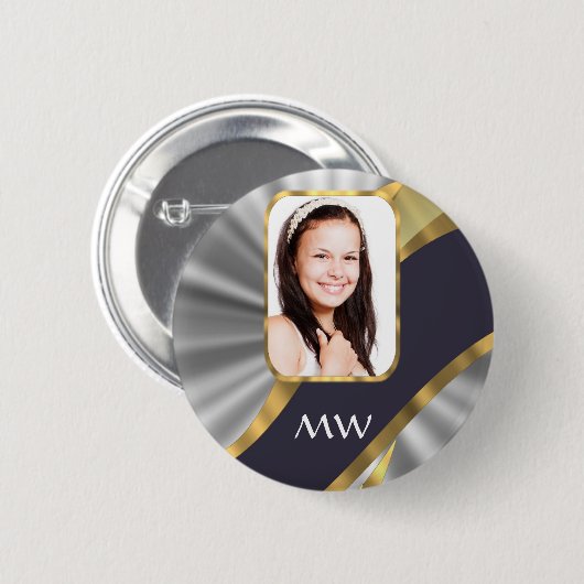 Silberschwirl-Fotovorlage Button (Vorne & Hinten)