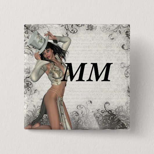 Silbershowgirl Button (Vorderseite)