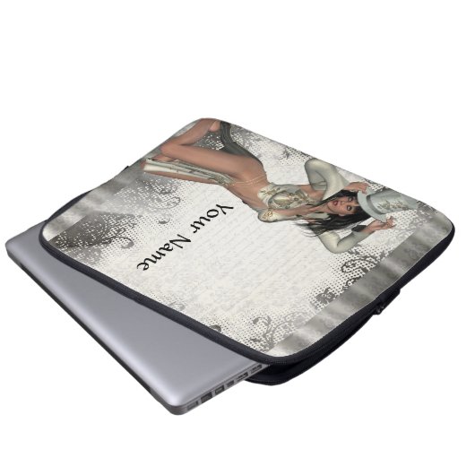 Silbershowgirl Laptopschutzhülle (Vorne Knopf)