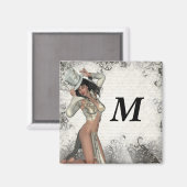 Silbershowgirl Magnet (Vorderseite/Rückseite)