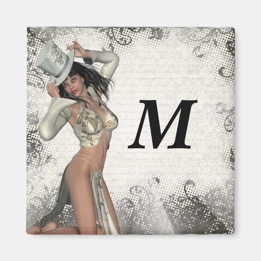 Silbershowgirl Magnet (Vorne)