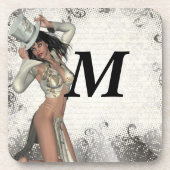 Silbershowgirl Untersetzer (Vorderseite)