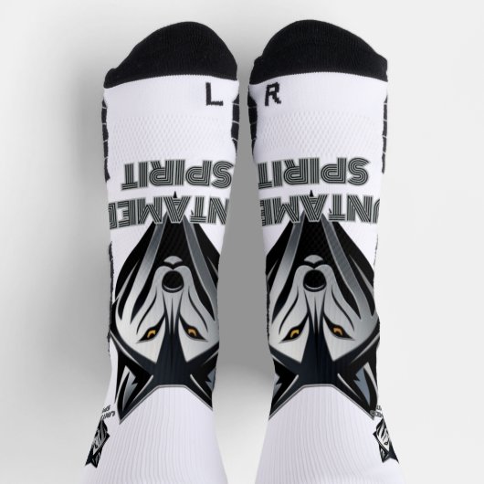 Silberspitz-Wolfskopf mit Abstrakten Formen Socken (Oben)