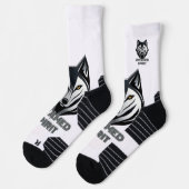 Silberspitz-Wolfskopf mit Abstrakten Formen Socken (Links)