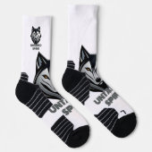 Silberspitz-Wolfskopf mit Abstrakten Formen Socken (Rechts)