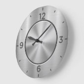 Silberstahl Große Wanduhr (Winkel)