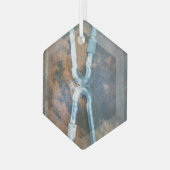 Silberstar der Unendlichkeit Ornament Aus Glas (Vorderseite Links)