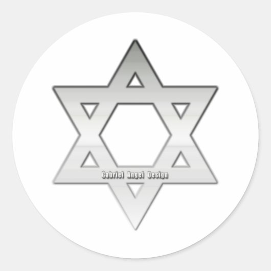 Silberstar von David Runder Aufkleber (Vorderseite)