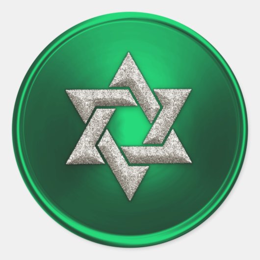 Silberstar von David Umschlag Aufkleber Green (Vorderseite)
