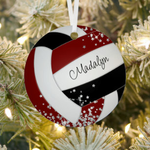 Silberstars Akzent niedlicher Maroon Schwarzvolley Ornament Aus Metall