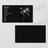 Silberstars auf schwarz visitenkarte (Vorne/Hinten)