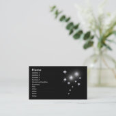 Silberstars auf schwarz visitenkarte (Stehend Vorderseite)