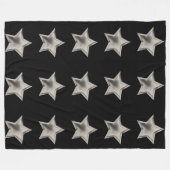 Silberstars auf schwarzem Fleece-Leder Fleecedecke (Vorderseite (Horizontal))