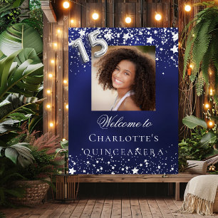 Silberstars der Quinceanera - Foto willkommen Poster