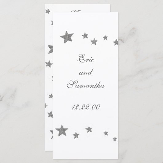 Silberstars, Menükarten (Vorne/Hinten)