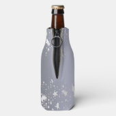 Silberstars Name des weißen Party Monogramm Flaschenkühler (Flasche Rückseite)