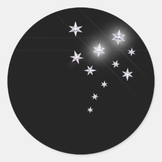 Silberstars Runder Aufkleber