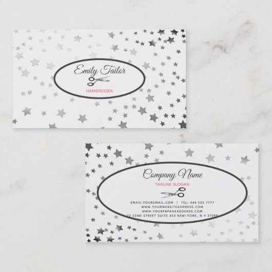 Silberstars Visitenkarte (Vorne/Hinten)