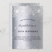 Silberstaub aus Glitzer Einladung (Vorne/Hinten)