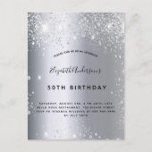 Silberstaub aus Glitzer Einladungspostkarte (Vorderseite)