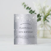 Silberstaub aus Glitzer Einladungspostkarte (Stehend Vorderseite)