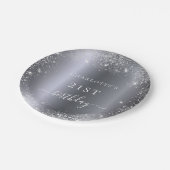 Silberstaub-Glitzer Pappteller (Schrägansicht)