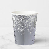 Silberstaub-Monogramm aus Glitzer zum 60. Geburtst Pappbecher (Rechts)