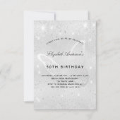 Silberstaub-Schmetterling zum Geburtstag, elegant, Einladung (Vorderseite)