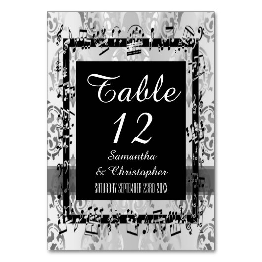 Silberstaub und schwarz tischnummer (Vorderseite)