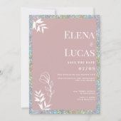 Silberstaubige Rose-Blumenzettel Einladung (Vorderseite)