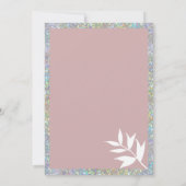 Silberstaubige Rose-Blumenzettel Einladung (Rückseite)