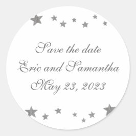 Silbersteine, Save the Date Aufkleber, Hochzeiten Runder Aufkleber
