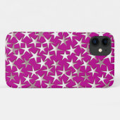 Silbersterne auf Amethystisch lila Case-Mate iPhone Hülle (Rückseite (Horizontal))
