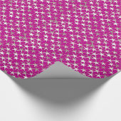 Silbersterne auf Amethystisch lila Geschenkpapier (Ecke)