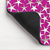 Silbersterne auf Amethystisch lila Mousepad (Ecke)