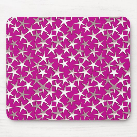 Silbersterne auf Amethystisch lila Mousepad (Vorne)