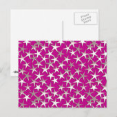 Silbersterne auf Amethystisch lila Postkarte (Vorne/Hinten)