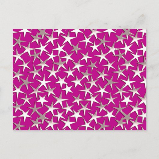 Silbersterne auf Amethystisch lila Postkarte (Vorderseite)