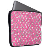Silbersterne auf Fuchsienrosa Laptopschutzhülle (Vorne Rechts)