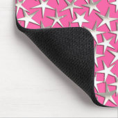 Silbersterne auf Fuchsienrosa Mousepad (Ecke)