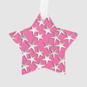 Silbersterne auf Fuchsienrosa Ornament (Rückseite)